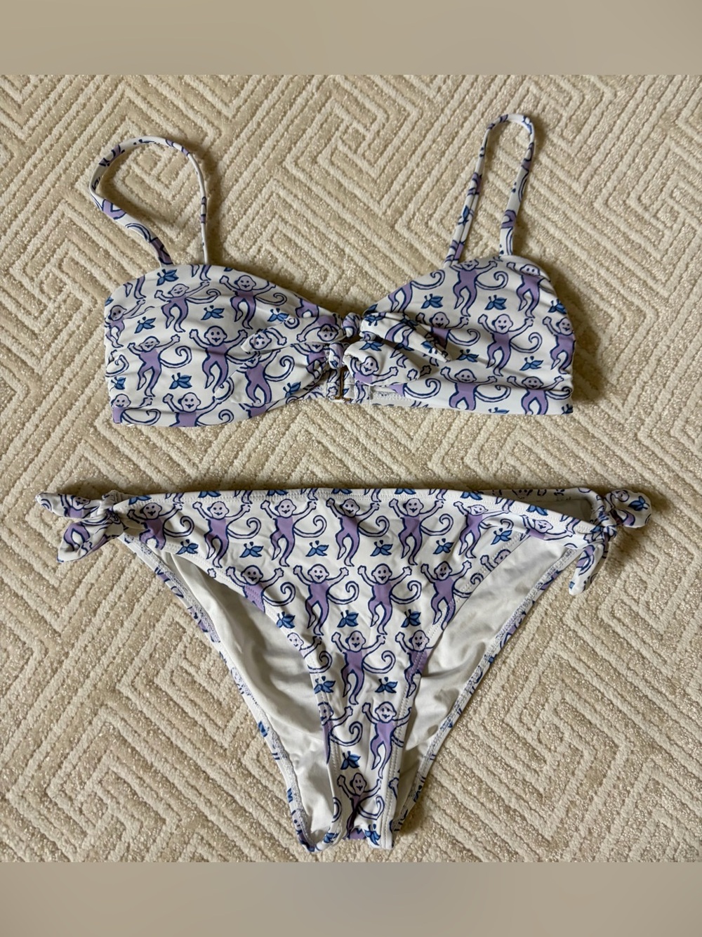 Purple Monkey Print Bikini Top & Bottom